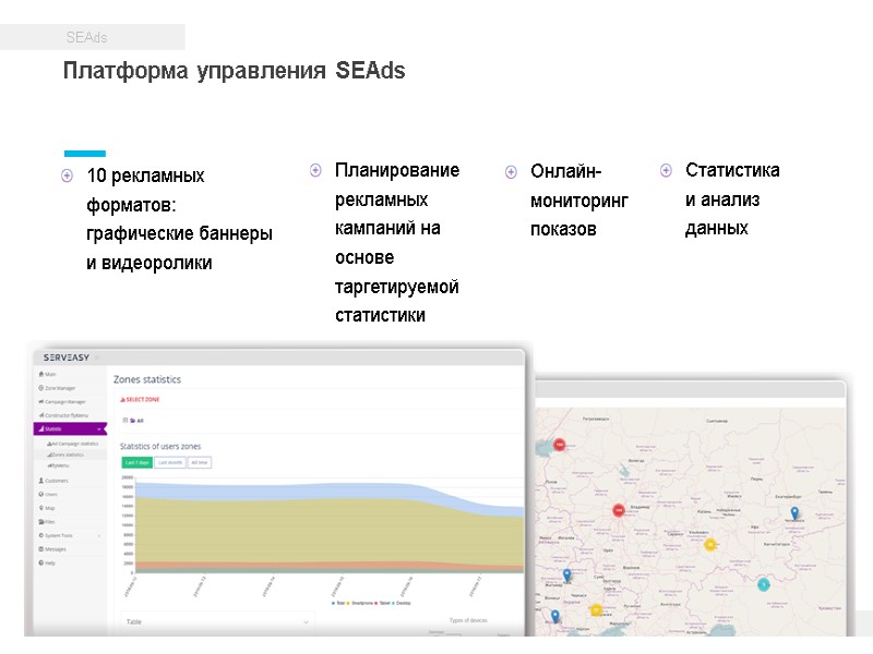 10 рекламных форматов: графические баннеры и видеоролики Платформа управления SEAds Планирование рекламных кампаний на 10 рекламных форматов: графические баннеры и видеоролики Платформа управления SEAds Планирование рекламных кампаний на